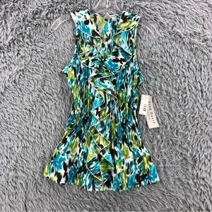 Fred David Blouse Womens Small NWT Stretch Ruffle Crinkle Paint Splash Shirt